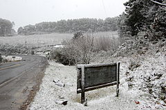 Snow in the winter of the Alps of the state of Santa Catarina, southern Brazil.