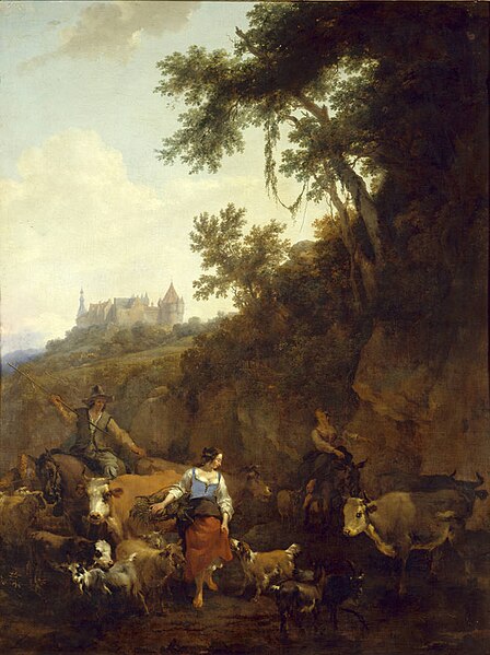 File:Nicolaes Berchem - Landscape with Castle Bentheim.jpeg