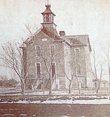 The first North Platte High School building, completed in 1874. North Platte High School, 1874 building.jpg