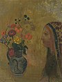 Odilon Redon (1840-1916) - Profile of a Woman with a Vase of Flowers (Profile de femme avec vase de fleurs) - T05524 - Tate.jpg