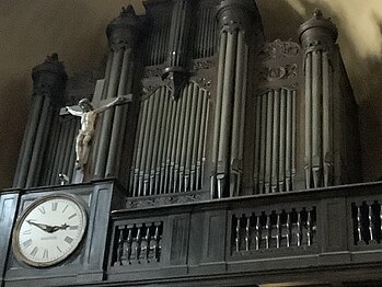 The grand organ, (1858) located in the Tribune over the portal