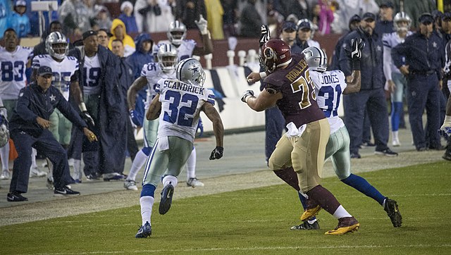 Scandrick returns a blocked field goal 88 yards against the Washington Redskins