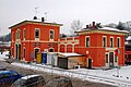 Ehemaliges Empfangsgebäude des Bahnhofs Possenhofen, jetzt Kaiserin-Sissi-Museum in Possenhofen, Gemeinde Pöcking, Landkreis Starnberg, Regierungsbezirk Oberbayern, Bayern. Laut Gebäudetafel eingeweiht im Jahr 1865.