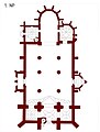 Půdorys s vyobrazením kleneb Šternberské kaple, sakristie, kruchty, jižního vstupního portálu a obou prostorů pod věžemi