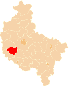 Piirikunnan sijainti Ison-Puolan voivodikunnan kartalla