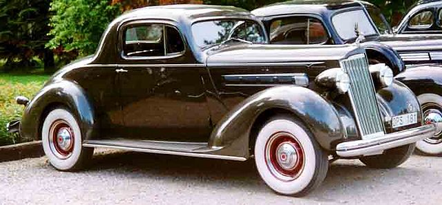 A 1936 Packard One-Twenty business coupe