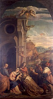 <i>Adoration of the Magi with Saint Helena</i> Painting by Palma Vecchio