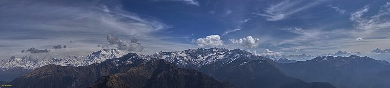 File:Panoromis view of the peaks fom Chandrasila Peak.jpg