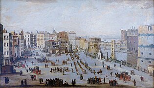 Antonio Joli (copie d'époque), Parade militaire à Naples.