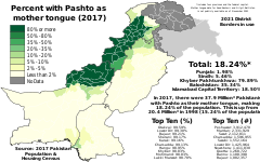 Percent speaking Pashto natively