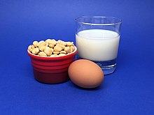 Common food allergens Peanuts, Egg, and Milk (33000737773).jpg