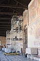 Trabajos de restauración de los frescos del Camposanto Monumental de Pisa, Italia.
