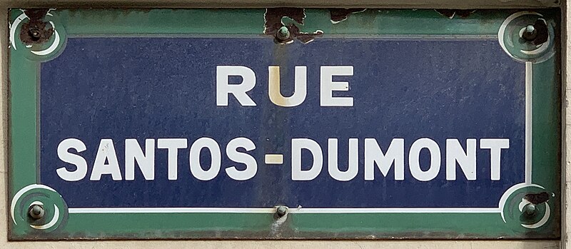 File:Plaque Rue Santos Dumont - Paris XV (FR75) - 2021-08-10 - 1.jpg