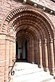 Porch of St Thomas's Church in Monmouth, Monmouthshire.