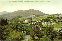 View from Mill Valley in about 1910, showing Crookedest Railroad