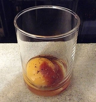 <span class="mw-page-title-main">Prairie oyster</span> Drink with a raw egg and sauce