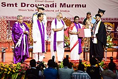 Gold medal by the President of India, Smt. Droupadi Murmu, at the 12th Convocation of Maharaja Sriram Chandra Bhanja Deo University