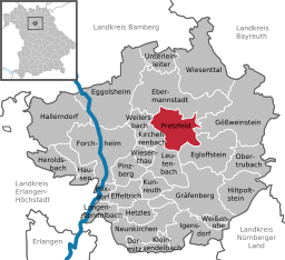 Läget för Pretzfeld i Landkreis Forchheim