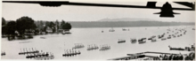 Parade of 116 ten-seater Canadian Canoes at 1936 Olympic Games Prior to Canoe Event Competitions, 1936 Olympic Games.png