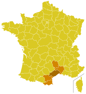 Karte der Kirchenprovinz Montpellier