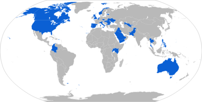 Map with military AeroVironment RQ-11 Raven operators in blue