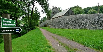 Halde, Treibehaus und Radstubenkaue des IV. Lichtlochs des Rothschönberger Stolln