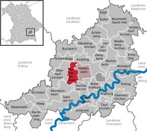 Poziția Rattenkirchen pe harta districtului Mühldorf am Inn