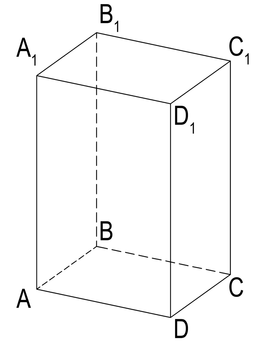 Abcda b c d прямоугольный параллелепипед