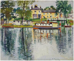 Leslie Hunter (1877–1931), Reflections, Balloch, 1929.