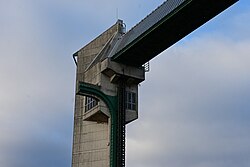 Control offices for River Hull Tidal Barrier, lowered as a result of recent winter storms in Kingston upon Hull.