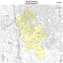 South Carolina State Senate District 7 covers a part of Greenville County