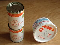 The own label Sainsbury's Basics brand was used for its low cost products until the late 2010s. Sainsbury's Basics - baked beans and coleslaw.jpg