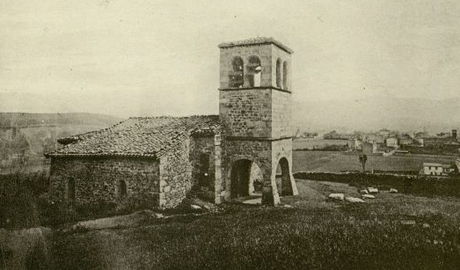 Ancienne église de Saint-Priest-en-Jarez, vers 1900.