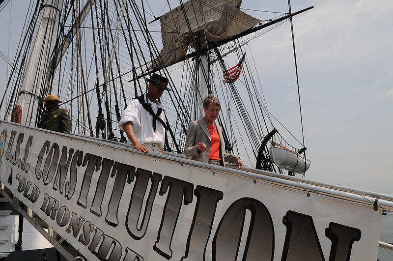 File:Sally Jewell disembarking USS Constitution (14266572979).jpg