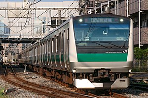 E233系7000番台による川越行き列車（日進駅）