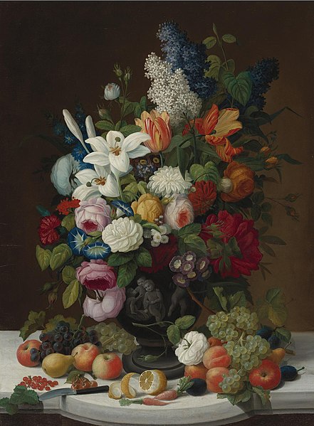 File:Severin Roesen - Stillleben mit Blumen und Früchten.jpg