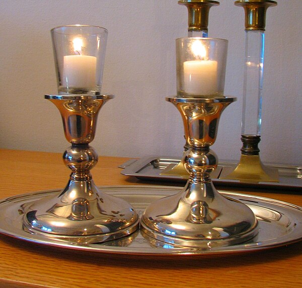 Candles are lit on the eve of the Jewish Sabbath ("Shabbat") and on Jewish holidays.