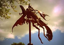 A coppern weather vane created by using traditional coppersmithing techniques Smithvane1976.jpg