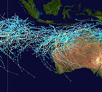 Tracks of all tropical cyclones in the southeastern Indian Ocean between 1980 and 2005 Southeast Indian Ocean cyclone tracks 1980-2005.jpg