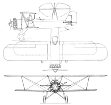 Stearman C2 3-view drawing from Aero Digest May 1928 Stearman C2 3-view Aero Digest May 1928.png