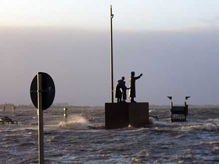 Bremerhaven flooded by the waters of Weser River