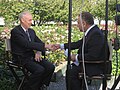 Talal Al-Haj interviewing Mike Smith of the U.N.