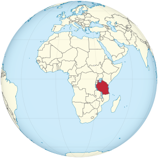 Tanzania på kloden (Afrika centreret) .svg