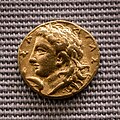 Taras - 302 BC - gold diobol - head of Apollon - Herakles and the lion - München SMS