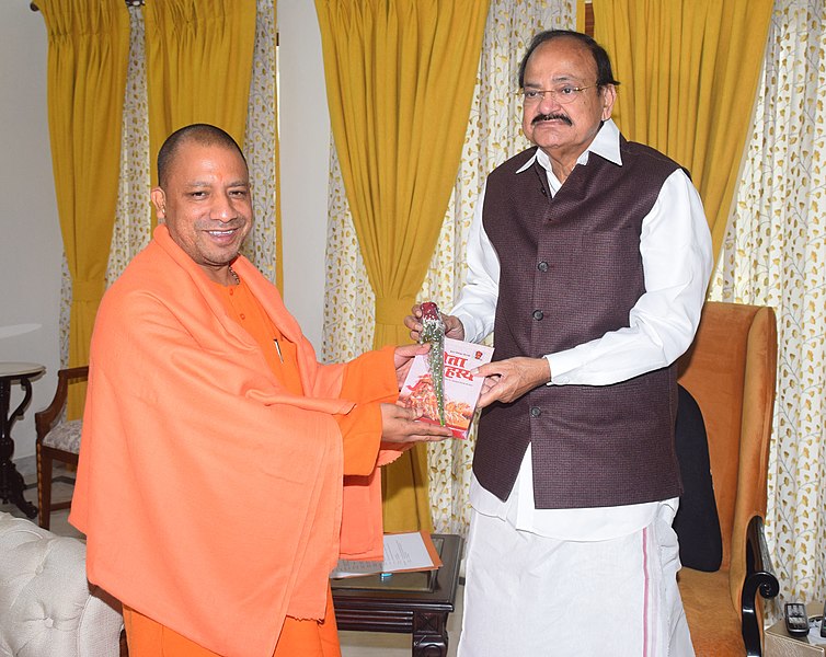 File:The Chief Minister of Uttar Pradesh, Shri Yogi Adityanath calling on the Vice President, Shri M. Venkaiah Naidu, in New Delhi on January 06, 2018.jpg