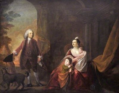 Lady Henrietta with her parents and brother in 1760
