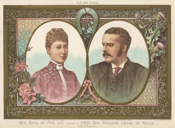 Commemorating the wedding of Princess Louise of Wales and the then-Earl of Fife, from an 1889 issue of Pen and Pencil, an illustrated weekly newspaper