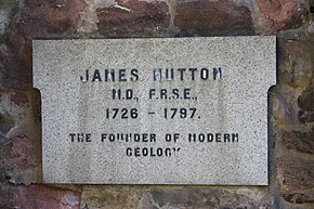 The memorial to James Hutton at his grave in Greyfriars Kirkyard in Edinburgh. Location:
55deg56'44''N 3deg11'32''W / 55.945626degN 3.192200degW / 55.945626; -3.192200 (slighhouses) The memorial to James Hutton at his grave in Greyfriars Kirkyard.JPG
