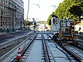 Le perchage des caténaire près de la Porte d'Ivry.