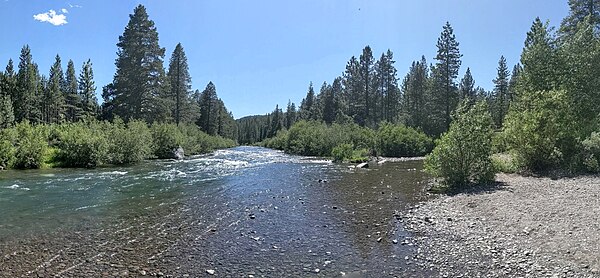 The Truckee River in Truckee, California, with Donner Creek flowing in from the right